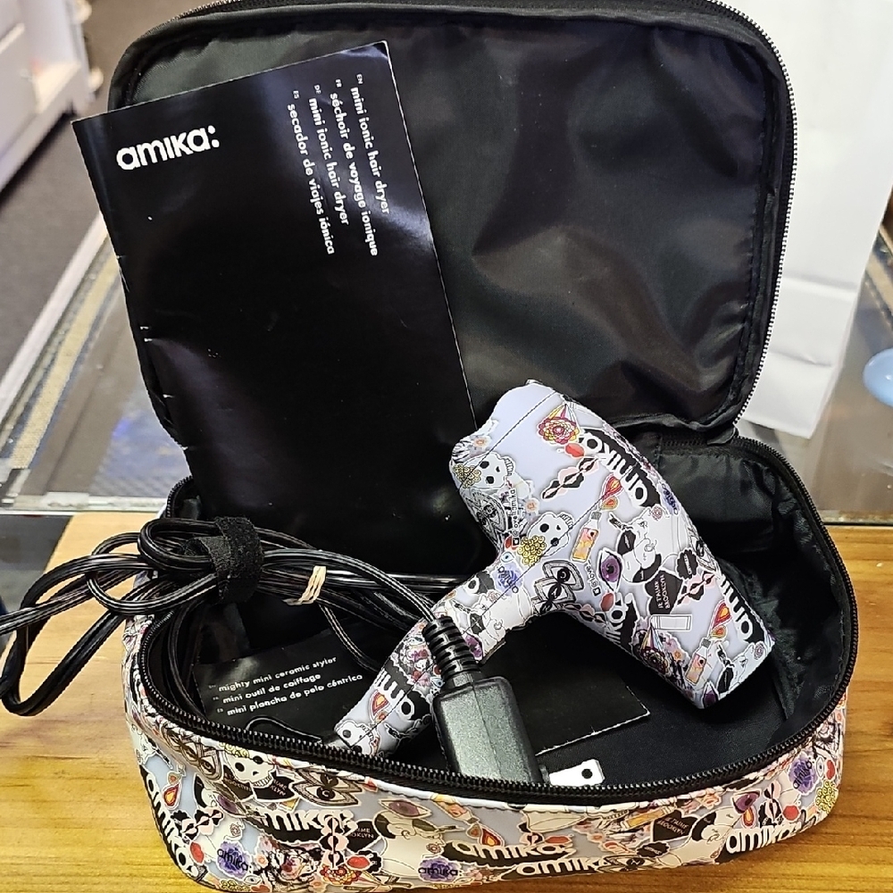 Amika Skull Pattern Travel Hair Dryer